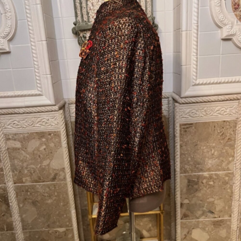 DUE PER DUE Size 29W. NWT Fuzzy Shiny Textured Open Front Lined Jacket. WTC - Picture 2 of 5
